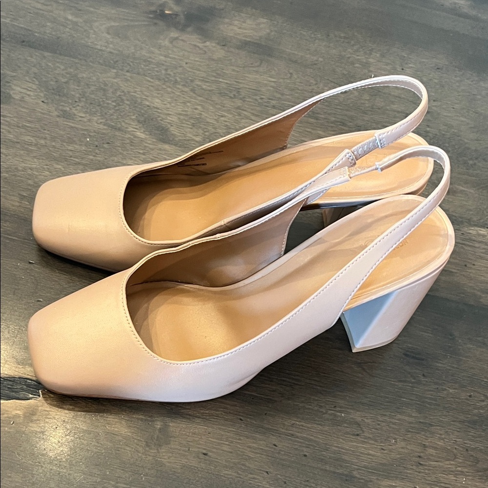 Nordstrom Cream Slingback Block Heels